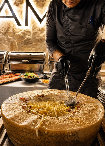 Preparate finisate într-o roată de parmezan